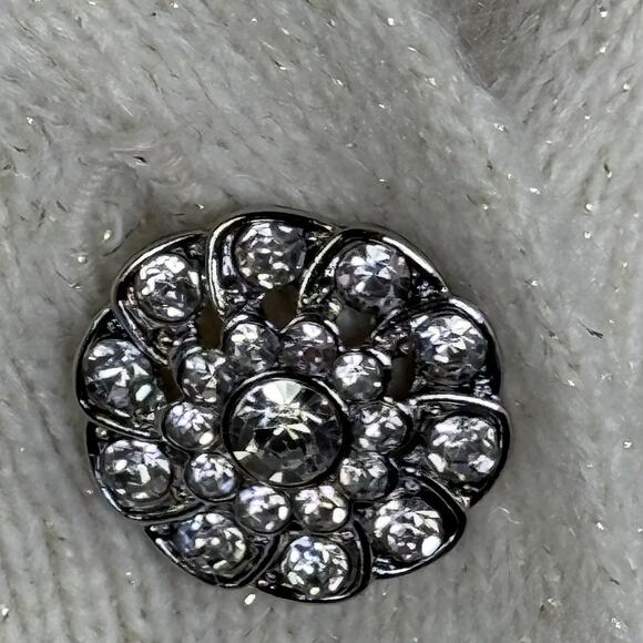 TALBOTS Cardigan Sweater Shimmer Glitter Wool Blend Ivory Neutral Size M - Picture 5 of 7